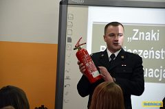 Strażak w Zespole Szkół Ponadgimnazjalnych