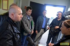 Pikietujący w Urzędzie Miasta